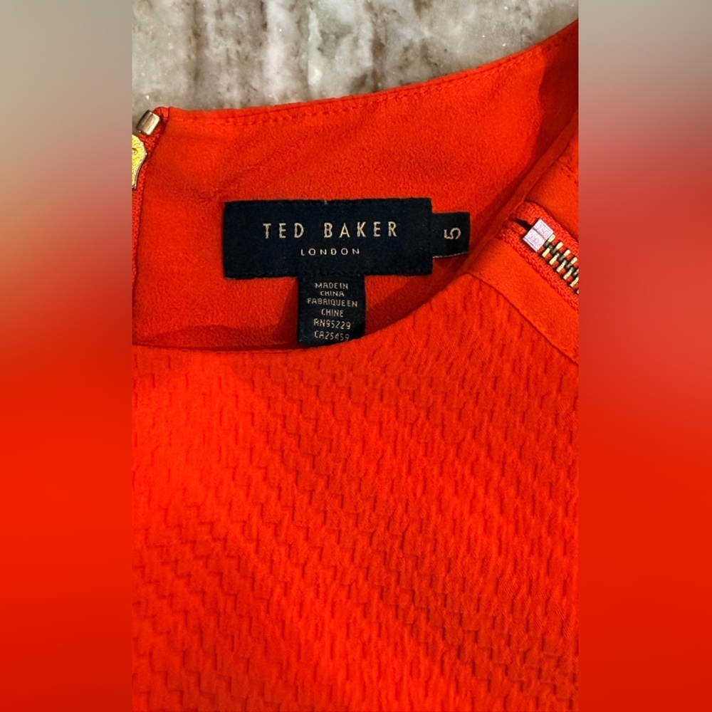 Women’s TED BAKER London coral quilted shift dress- Size 5 - Picture 5 of 7
